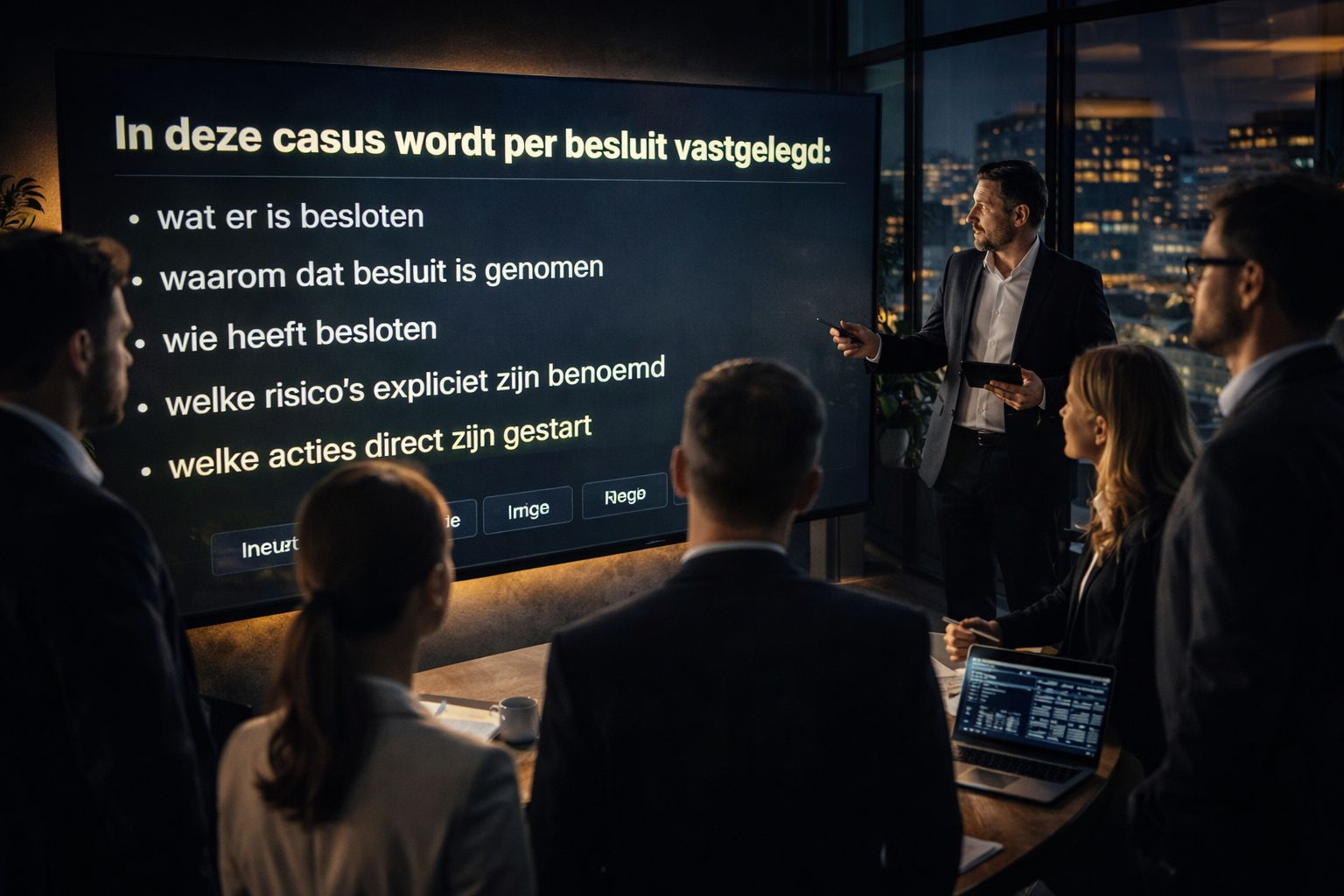 Besluitvorming met scherm en bewijs